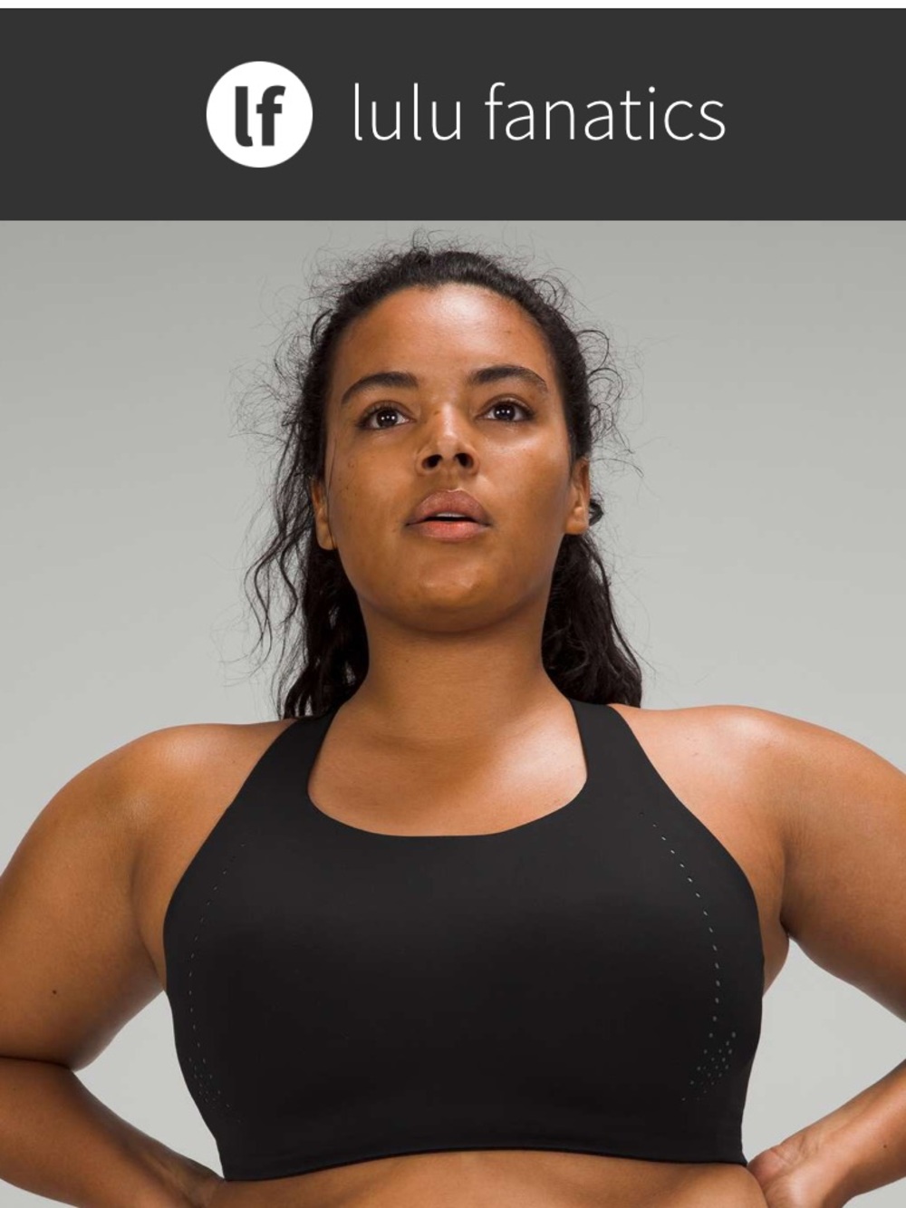 Lululemon AirSupport Sports Bra High Support Sz 34 C Black Asphalt Grey Running